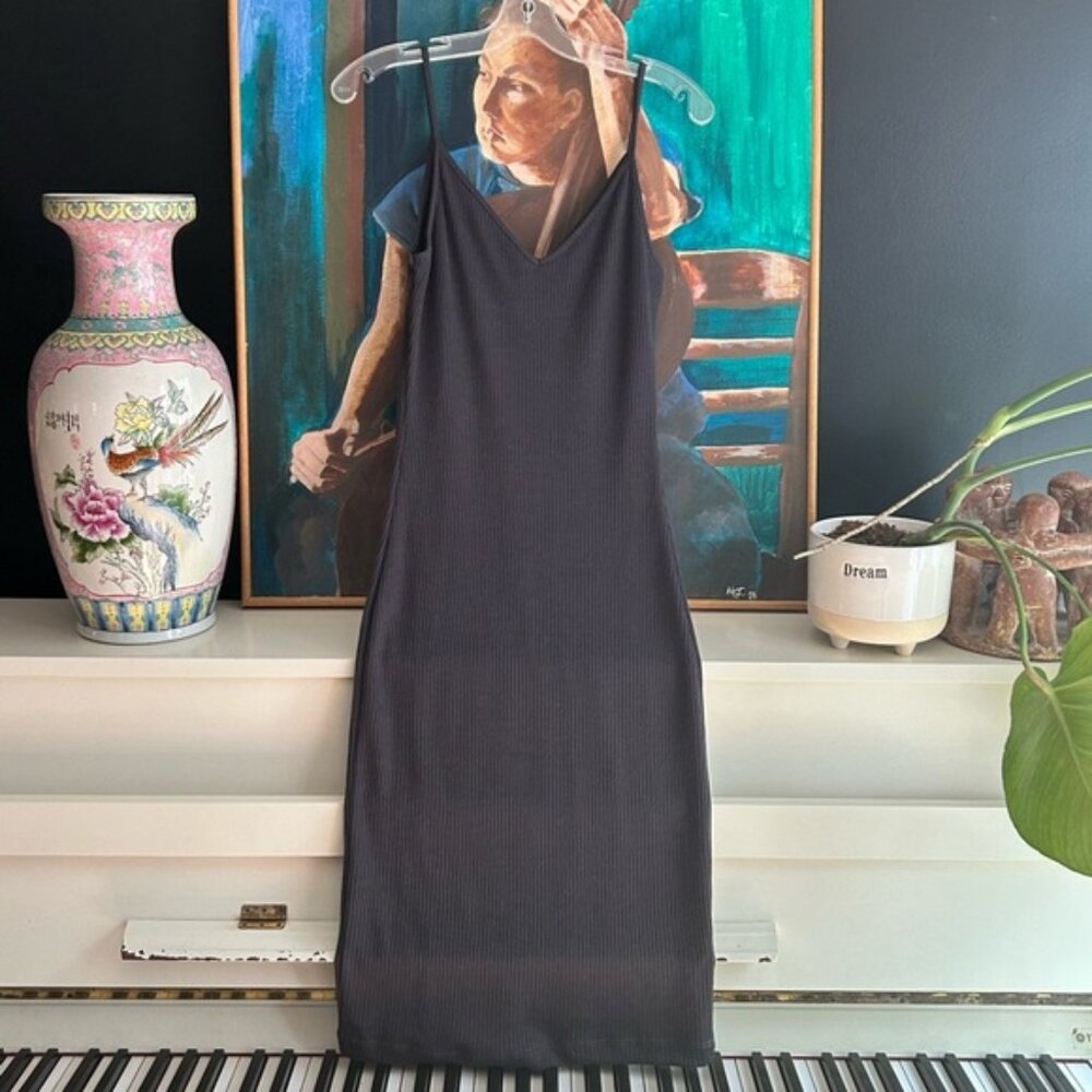Dynamite Charcoal Midi Dress M